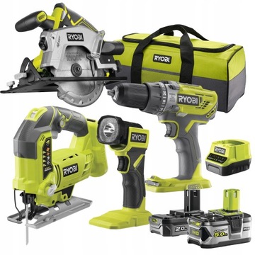 RYOBI WIERTARKA WYRZYNARKA PILARKA +5Ah +2Ah TORBA