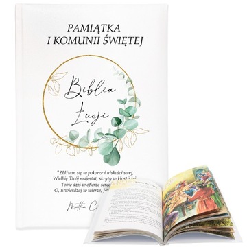 BIBLIA OBRAZKOWA PREZENT Pamiątka Pierwszej KOMUNII ŚWIĘTEJ PEROSNALIZOWANA