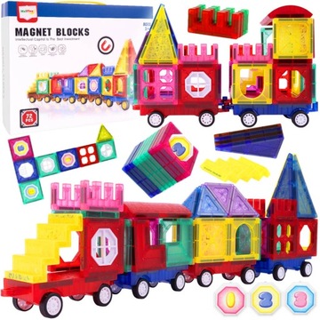 Klocki magnetyczne 3D 72 elementy