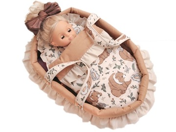 NOSIDEŁKO 45cm z POŚCIELĄ dla lalek ( BEZ LALKI )