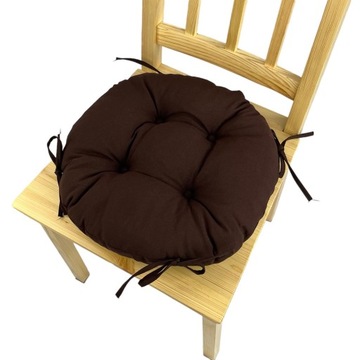 Poduszka na krzesło taboret 35cm BRĄZOWY KOŁO