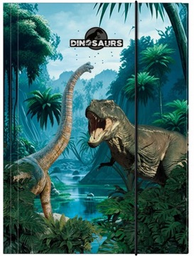 TECZKA Z GUMKĄ A4 DINOZAURY