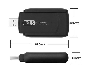 ВНЕШНИЙ адаптер сетевой карты WI-FI USB 3.0 1300 Мбит/с ДВОЙНАЯ 2 антенны 5 ГГц