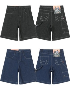 Летние джинсовые шорты Oversized, мужские широкие брюки