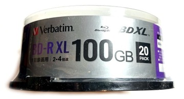 VERBATIM BLU-RAY BD-R XL 2-4x 100GB cake 20 sztuk