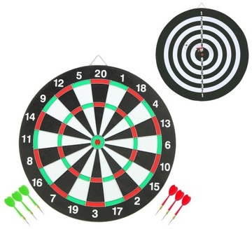TARCZA DWUSTRONNA DART GRA LOTKI RZUTKI DARTS 2w1 TABLICA DO GRY ZABAWA