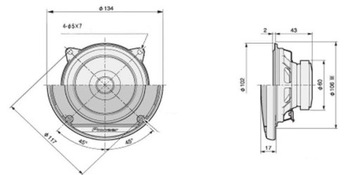 Głośniki samochodowe PIONEER TS-G1010F 100mm 10cm na podszybie przód mocne