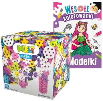 KLOCKI MELI Basic Constructor Pink 400 + GRATIS 3+