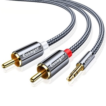 КАБЕЛЬ АУДИОКАБЕЛЬ HQ 2x RCA MINI JACK 3,5 ММ STEREO GOLD HD 3M