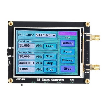 Генератор сигналов MAX2870, экран 23,5–6000 МГц