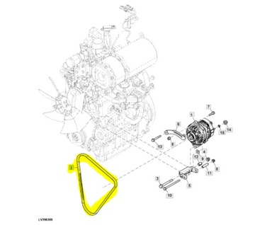 Pasek klinowy John Deere 3033R 3038R LVU29376