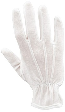 12 ПАР - перчатки хлопковые, PERITE WORK DOTS, БЕЛЫЕ, В РЕБРУ, РАЗМЕР. С