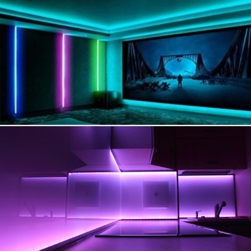 СВЕТОДИОДНАЯ ЛЕНТА RGB 5 м ВОДОНЕПРОНИЦАЕМАЯ Светодиодная лента 5050 230 В 12 В Разноцветная ДЛЯ ДИСТАНЦИОННОГО УПРАВЛЕНИЯ