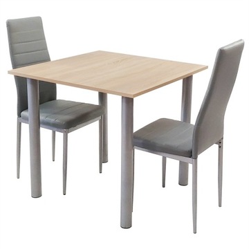 Zestaw stół Lugano 80x80 sonoma 2 krzesła Nicea szare