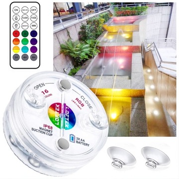 ПОДВОДНЫЕ ЛАМПЫ ДЛЯ ДЖАКУЗИ 13 светодиодов 16 RGB ДИСТАНЦИОННЫЙ
