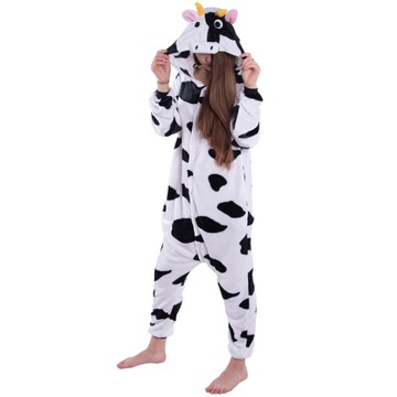 KROWA Krówka Kigurumi Piżama Damska Męska Onesie Kombinezon S 146-154