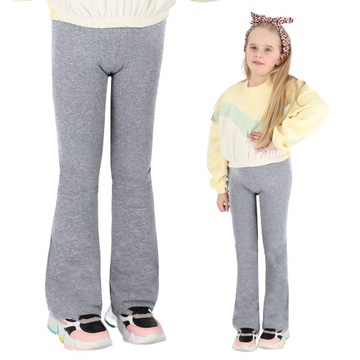 SPODNIE DZWONY DZIEWCZĘCE DRESY BAWEŁNIANE 152