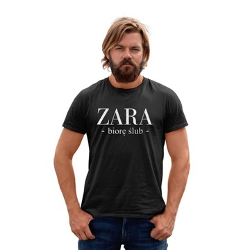 Koszulka męska Zara Biorę Ślub Wieczór Panieński Kawalerski Czarna L