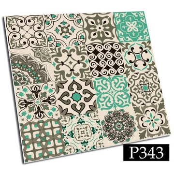 WINYLOWE kafelki PCV 30x30 PATCHWORK ZIELONY WZÓR