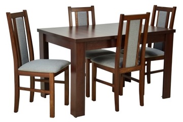 4 krzesła klasyczne orzech+stół 80x120/160 laminat