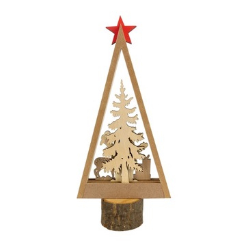 Drewniany stroik świąteczny Choinka 34 cm