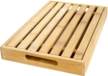 DESKA DO KROJENIA PIECZYWA chleba BAMBUS +TACA 2w1