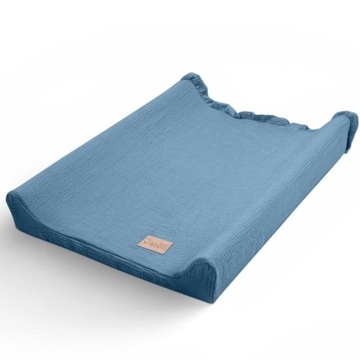 ALBERO MIO Muślinowy pokrowiec na przewijak Cotton Color niebieski