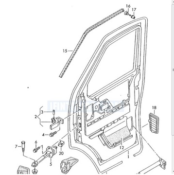 VW T4 uszczelka drzwi przód przednia górna PRAWA