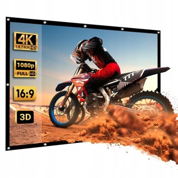 Портативный проекционный экран большой 120 дюймов 270x154см 4K HD 16:9 Maclean MC-982
