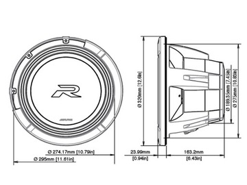ALPINE R2-W12D4 750W RMS BASU O SKALI TORNADO, HIT