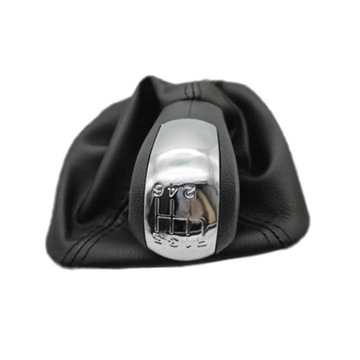 GAŁKA ZMIANY BIEGÓW MIESZEK SKODA OCTAVIA 2 CHROM - Skóra - 6 biegów