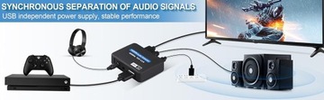 ЭКСТРАКТОР HDMI-HDMI КОНВЕРТЕР TOSLINK SPDIF Разветвитель 4K 60 Гц+ 3,5 мм