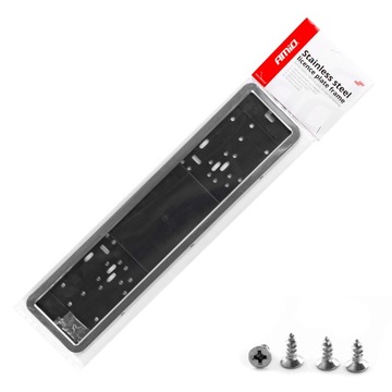 2x РАМКА ДЛЯ НОМЕРНОГО ЗНАКА ХРОМ, НЕржавеющая сталь