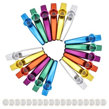 18 sztuk metalowe Kazoo instrumenty muzyczne flety