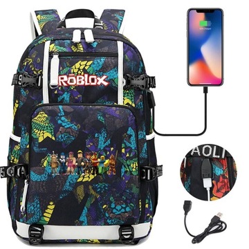 ВОДОНЕПРОНИЦАЕМЫЙ ШКОЛЬНЫЙ РЮКЗАК ROBLOX USB НОВЫЙ