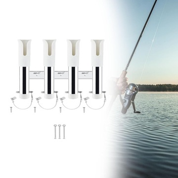 Держатель удочки, кронштейн из нержавеющей стали, прочный кронштейн на 4 трубки, белый