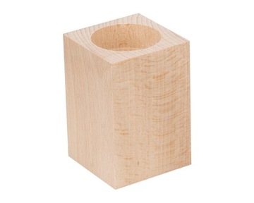 Świecznik DREWNIANY kwadratowy 8 cm DECOUPAGE