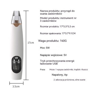 Elektryczny środek do usuwania zaskórników, środek do czyszczenia porów