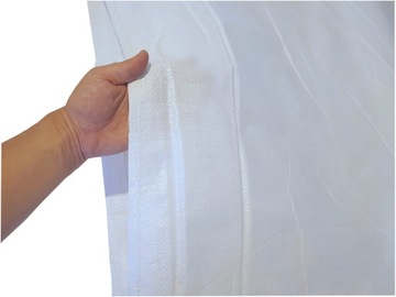 MOCNE WORKI ZBOŻE WĘGIEL EKOGROSZEK GRUZ 50KG 65x105cm - OBSZYTE - BIAŁE