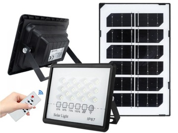 Lampa Solarna Halogen Naświetlacz LED 30W +Pilot