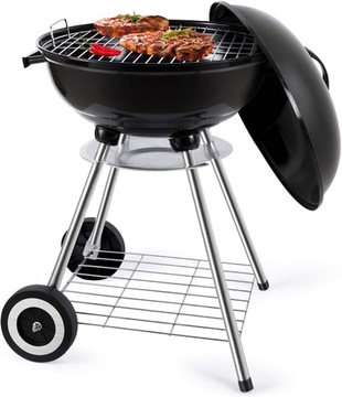 Grill BBQ TEXAS KETTLE Ogrodowy Węglowy na brykiet Zamykany POKRYWA Półka