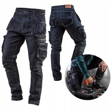 NEO TOOLS Spodnie robocze 5-kieszeniowe DENIM, rozmiar XL 81-229-XL