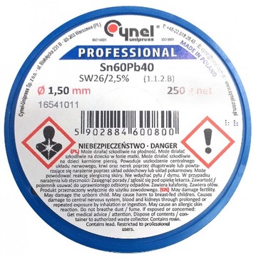 Cyna 1,50mm/250g Sn60Pb40 CYNEL 1,5mm