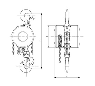 Цепная таль с ручной лебедкой Z100 3 м, 1,6 т