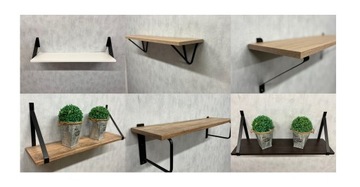 Półka wisząca ścienna loft industrial 22,5cm x52cm