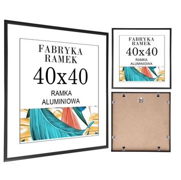 Ramka 40x40 ramki na zdjęcia aluminiowa czarna