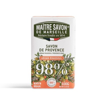 Maitre Savon mydło prowansalskie ARGAN z CZERWONĄ GLINKĄ RHASSOUL 100g