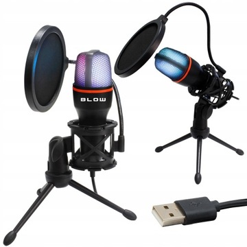 КОМПЬЮТЕРНЫЙ МИКРОФОН КОНДЕНСАТОР ИГРОВАЯ СТУДИЯ КАРАОКЕ USB-ФИЛЬТР
