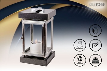 Серебряный надгробный фонарь, нержавеющая сталь + гранит.