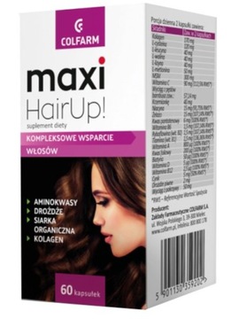 Maxi HairUp Włosy Paznokcie biotyna witaminy 60kap